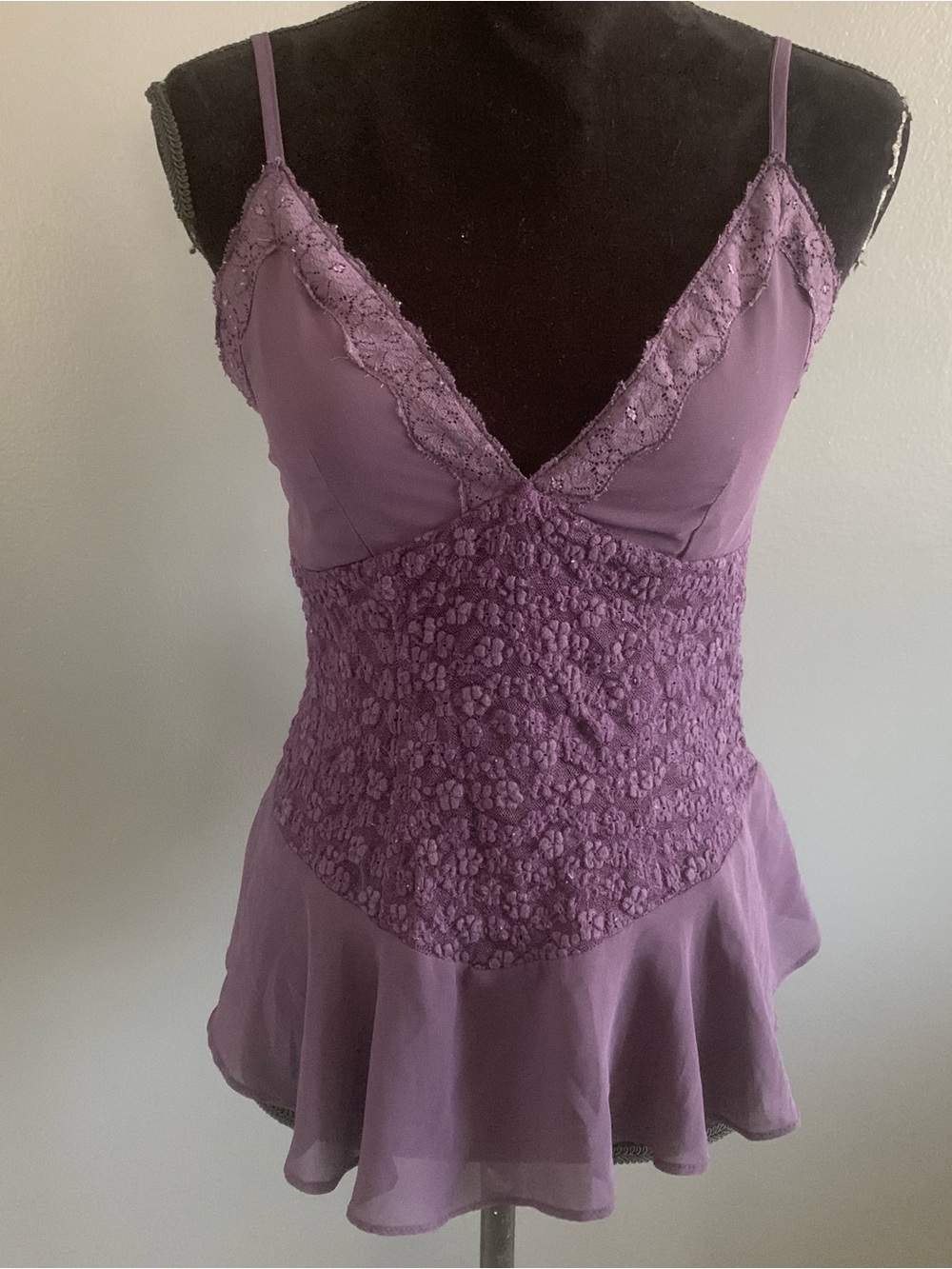 wild fable Purple Lace-Trim Cami